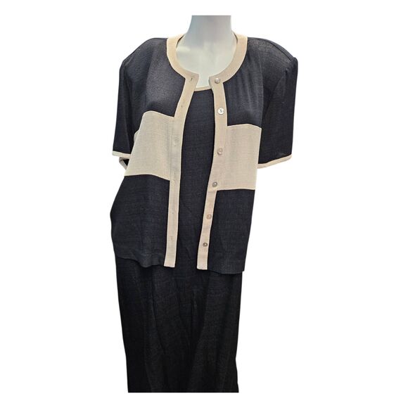 Allison-Che Dress and Jacket Set Black and Cream Womens size 16 NEW WITH TAGS - Picture 3 of 8